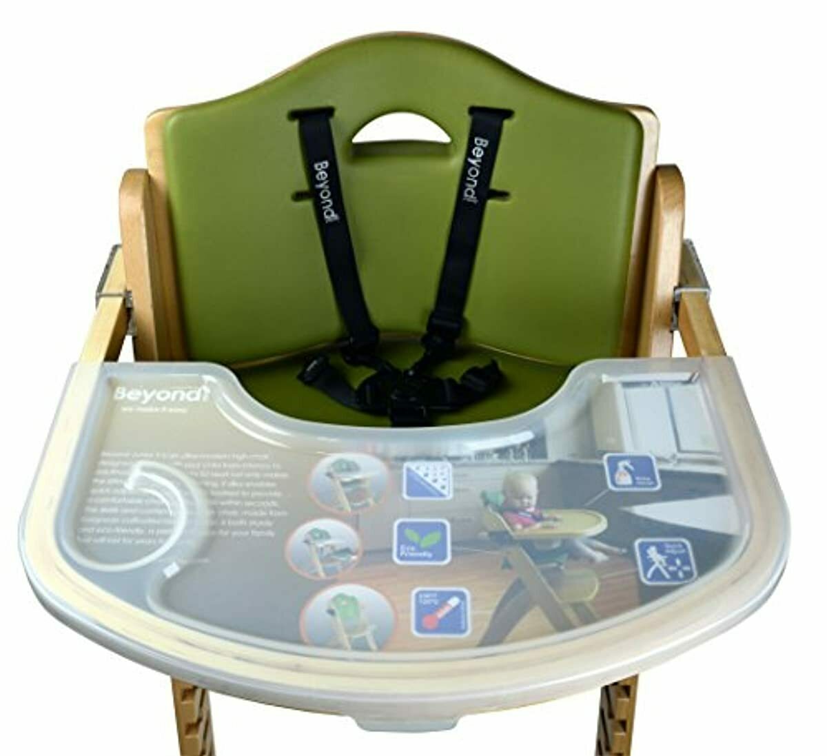 Abiie Beyond Wooden Adjustable Baby High Chair with Tray