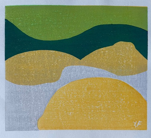 2002 February calendar Japanese woodblock print Yoshisuke