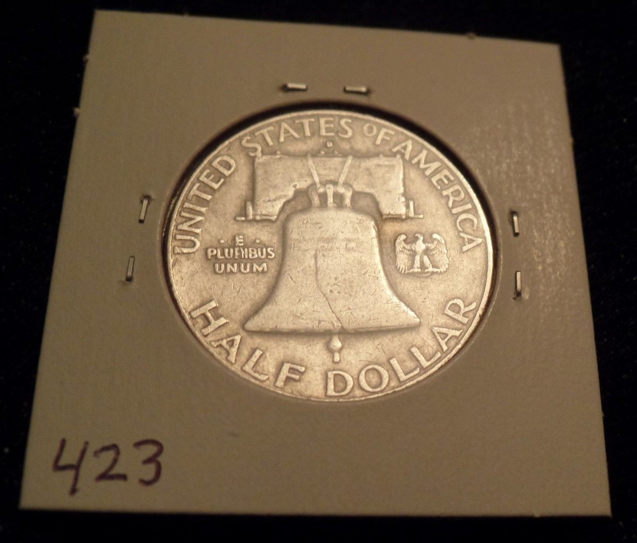#423 VERY FINE TO EXTREMELY FINE FRANKLIN SILVER HALF DOLLAR 1957 D VF / XF EF
