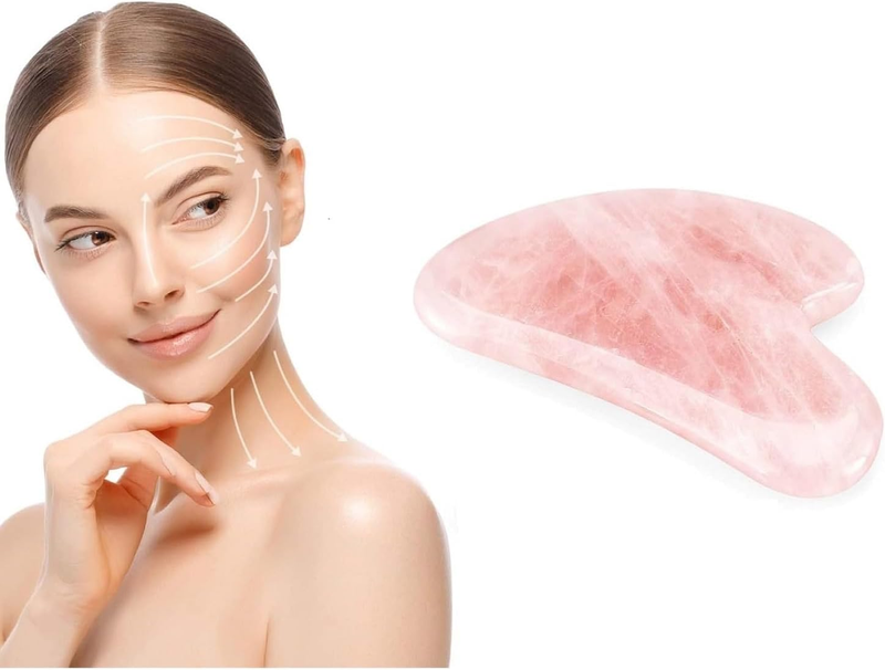 1Pc Rose Quartz Gua Sha Facial Tools | Guasha Tool for Face Sculpting, Shaping,