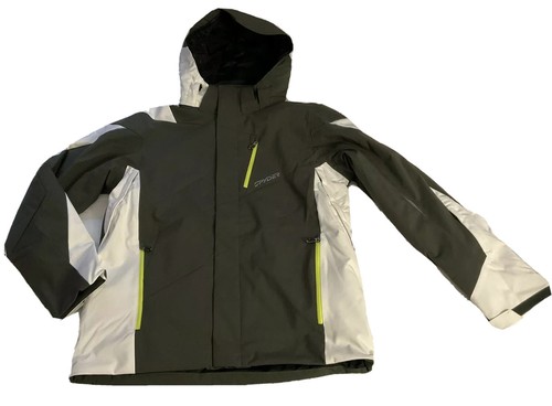 Pre-owned Spyder Nwt- Men's Chambers,gore-tex Insulated Ski Jacket,logo,m,white/dark Green In White & Dark Green