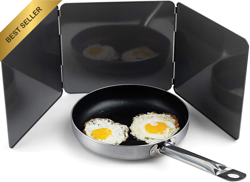 Non-Stick 3 Sided Splatter Guard for Stove Top and Frying Pan, 9 X 10.25 Inches,