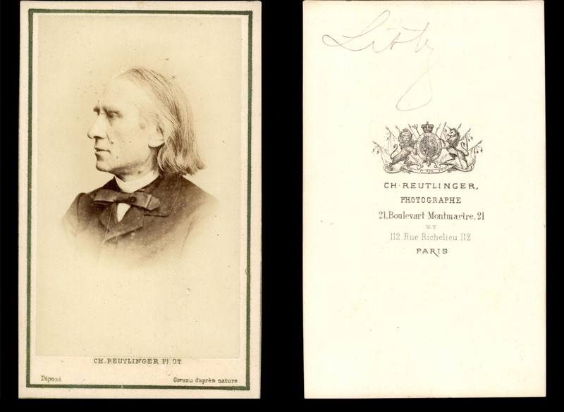 Reutlinger, Paris, Franz Liszt  Tirage Albuminé  7x9,5  1865   Tirage Al