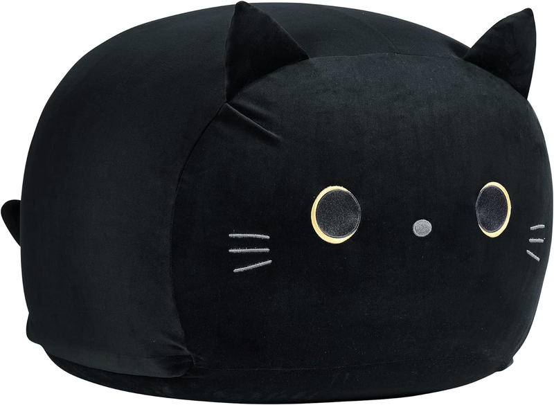 Stuffed Animal Storage Bean Bag Chair Cover for Kids Black Cat Beanbag Chair