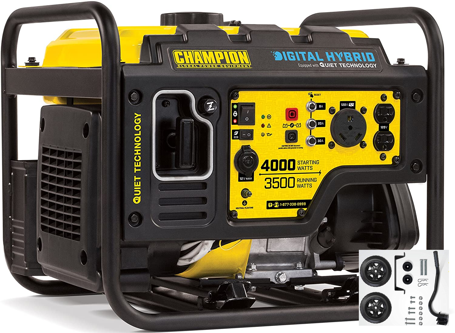 CHAMPION 4000-Watt RV Ready Generator Quiet Technology Mobile Kit DIGITAL HYBRID