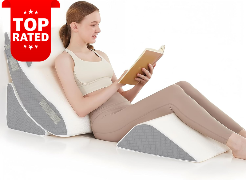 4PCS Adjustable Wedge Pillow Set Memory Foam Acid Reflux Snoring Pain Relief