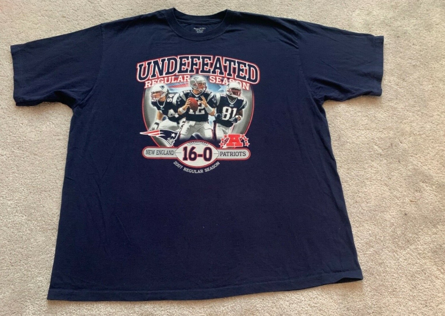 New England Patriots シャツ 12番 ネイビー L New England Patriots シャツ 12番 ネイビー L