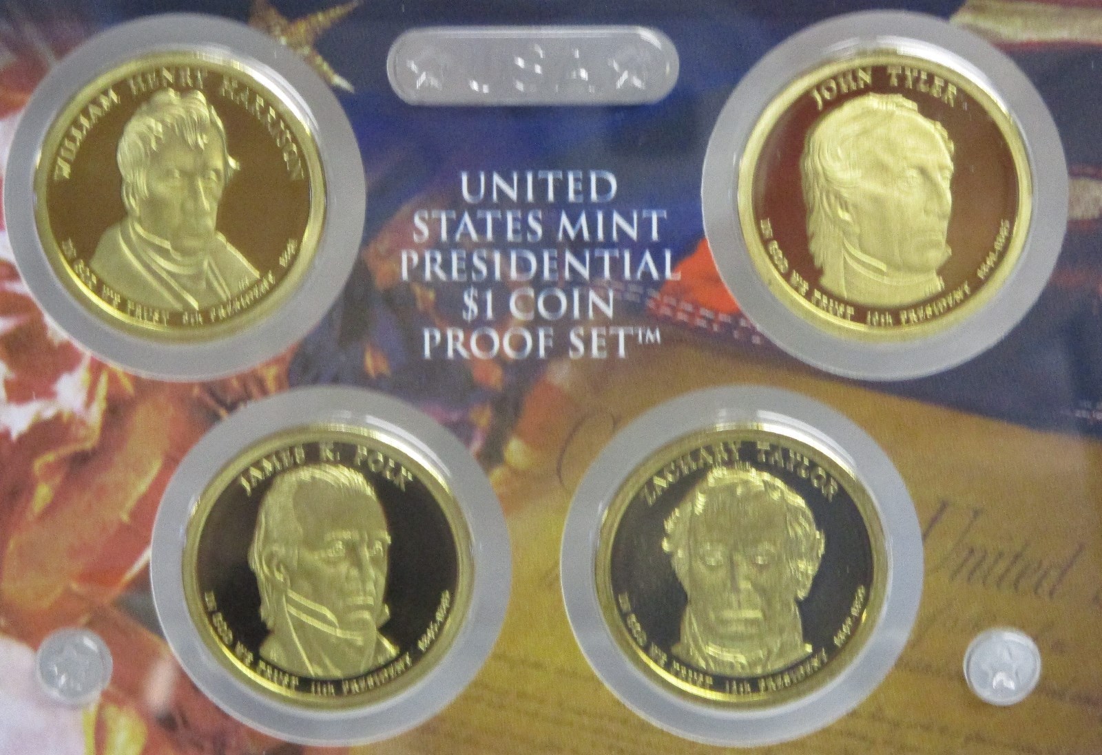 2009-S U.S. PRESIDENTS (4) COIN PROOF SET W/BOX & COA