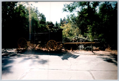 Vtg Color Snapshot Wagon On Country Road 1996 1990s