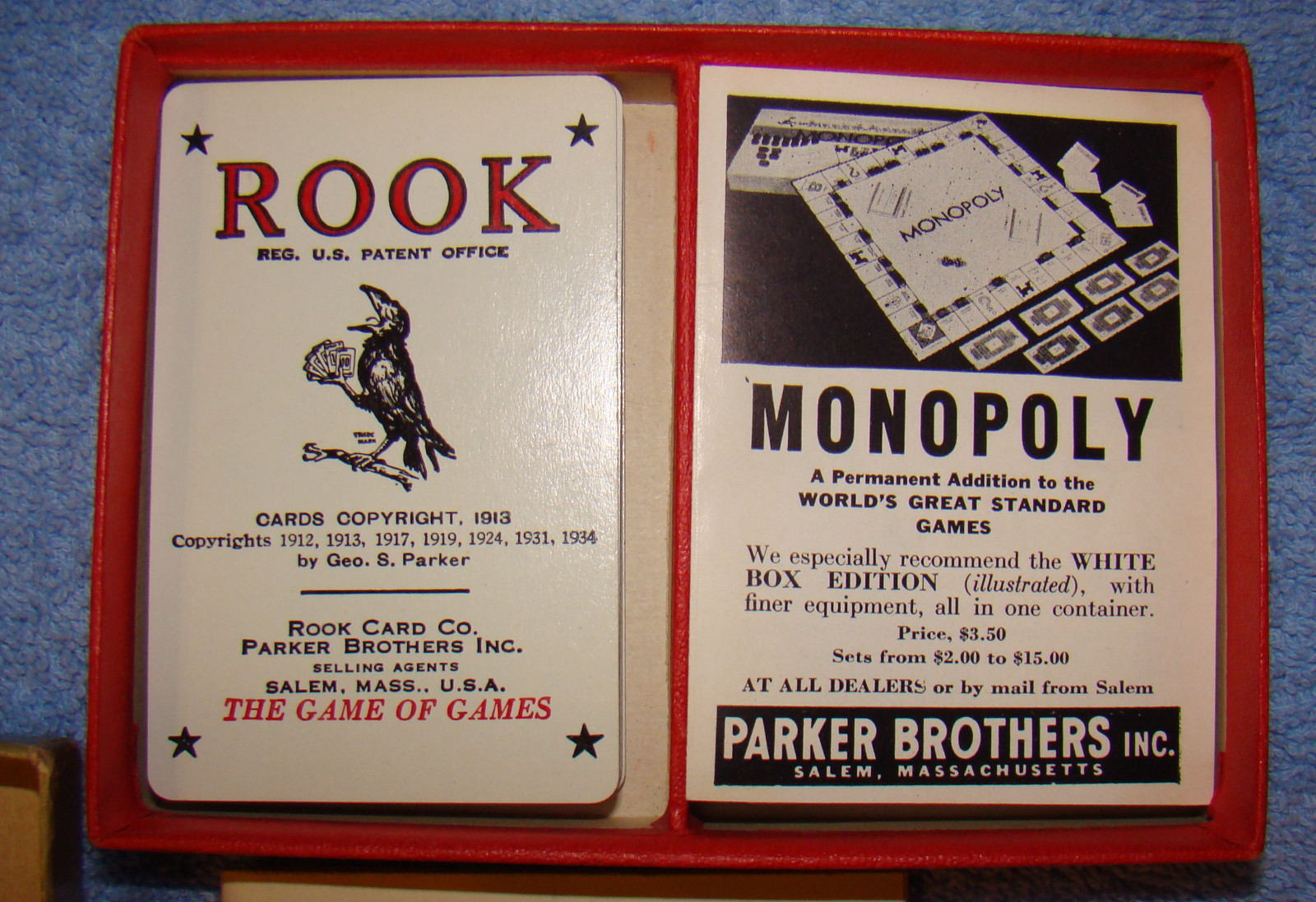 Vintage 1934 1936 Rook The Game of Games Card Game Original Box & Papers