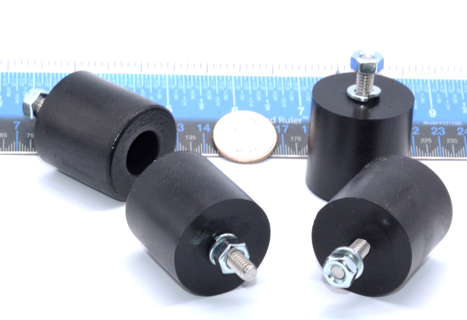 1 1/2" x 1 1/2" HD XL Rubber Feet  Bumpers Includes 1/4" Hardware  4 per Package