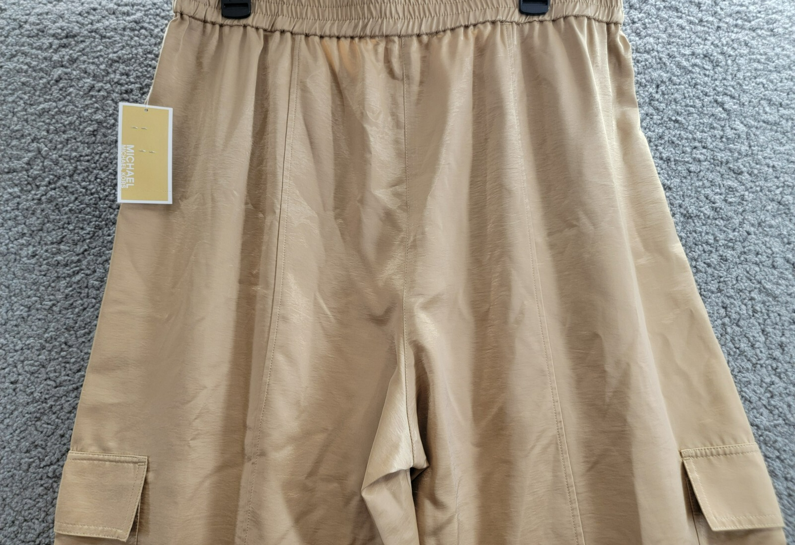MICHAEL Michael Kors Utility Pull-On Pants Women's L Khaki Solid Elastic Waist - Picture 12 of 18