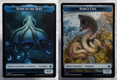 Scion of the Deep (U 8/8) / Koma's Coil (U 3/3) TOKEN - Magic: MTG - Foundation