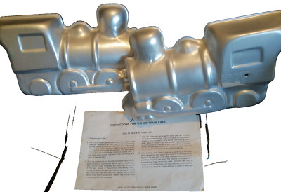 1974 VTG Baking Wilton 3D Train Cake Pan Mold 2 Pc 502-852 Instructions Choo Cho