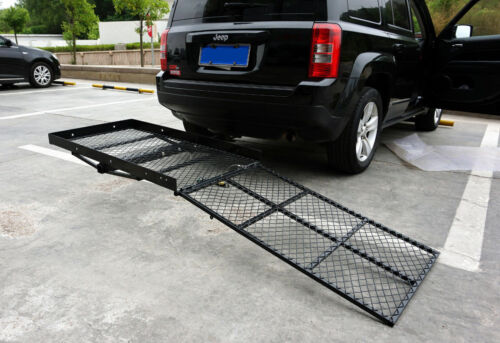 Folding Wheelchair Scooter Luggage Carrier Rack Disability Rack Ramp Hitch Mount