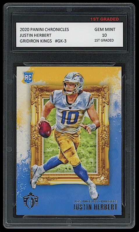 Justin Herbert 2020 Panini Chronicles #gk-3 1st Graded 10 Rookie Card Chargers