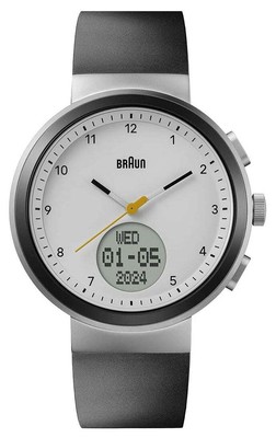 Pre-owned Braun Digital Smartwatch (45mm) White Hybrid Dial / Black Silicone Bn0299pwhbkg