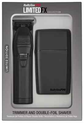 BaBylissPRO LimitedFX Matte Black Trimmer & Double Foil Shaver Pack FXDUOFS2TMB