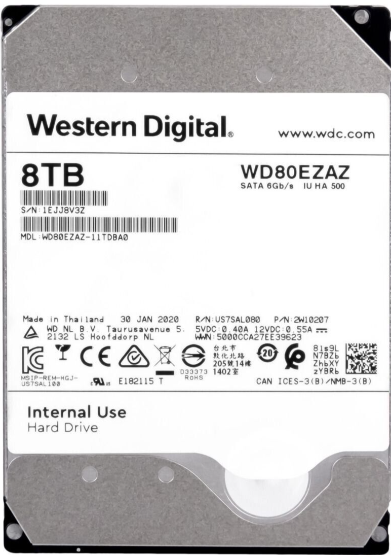 Hard Drive Western Digital WD80EZAZ NAS 7200RPM 256MB Cache