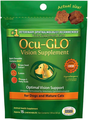 Cat & Dog Senior Supplement for Eye Support - Chewable Vision Vitamins Supplemen