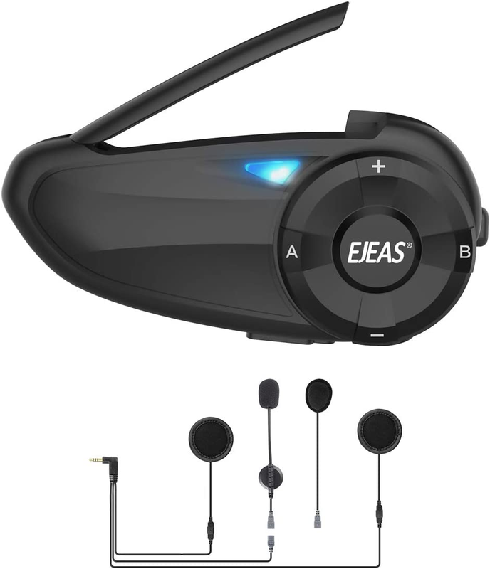 Motorcycle Bluetooth Intercom with FM Radio, Q7 5.0 Bluetooth Motorcycle Helmet