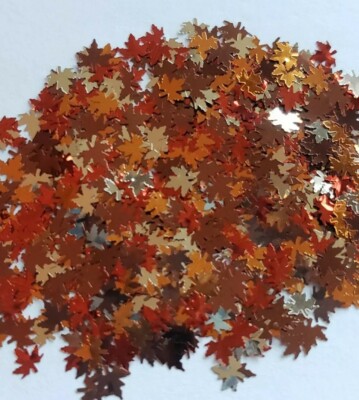 Brown Red Gold & Orange Nail Maple Leaf Glitter 3 TSP / 3000pcs/3grams/