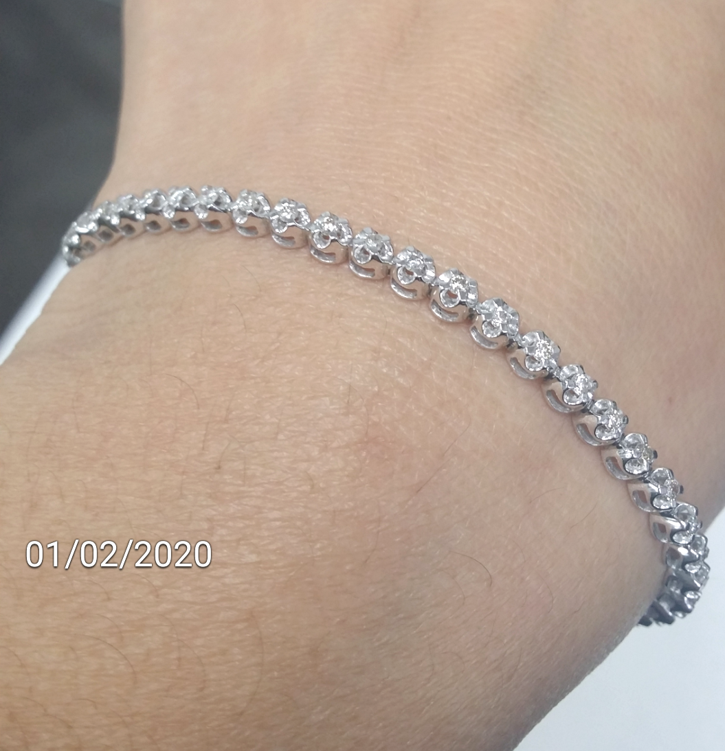 Pre-owned Handmade Deal 1.00 Ctw Natural Diamond Ladies Tennis Bracelet 10k 7 Inches In White