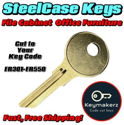 Steelcase Office Furniture Desk File Cabinet Keys Cut to Your Code FR301-FR550