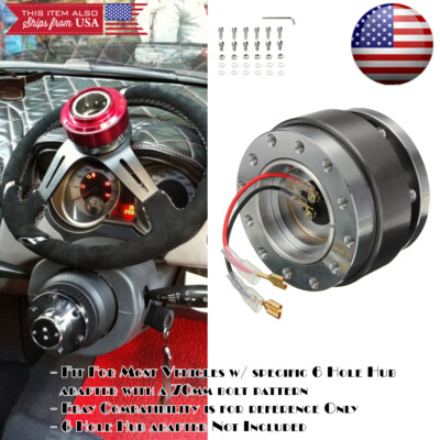 Ball Bearing Gunmetal Steering Wheel Quick Release Extend Hub For Toyota Lexus