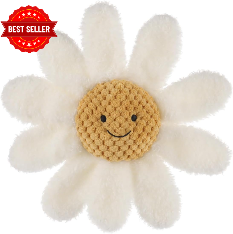 Baby Lovey Daisy Soft Rattle Toy, Plush Stuffed Flowers