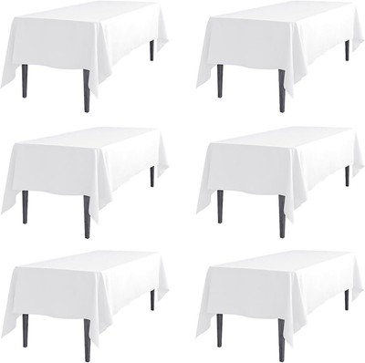 LinenTablecloth 60 x 102-Inch Rectangular Polyester Tablecloth White (White, 25)