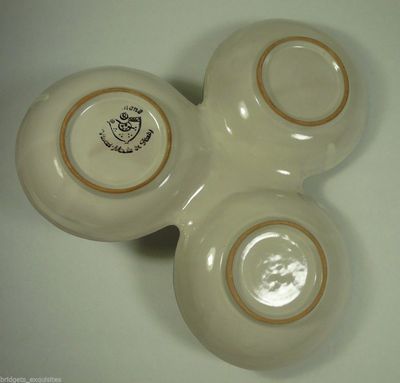 Solimene 3 Part Relish Tray with Handle Flowers Italy