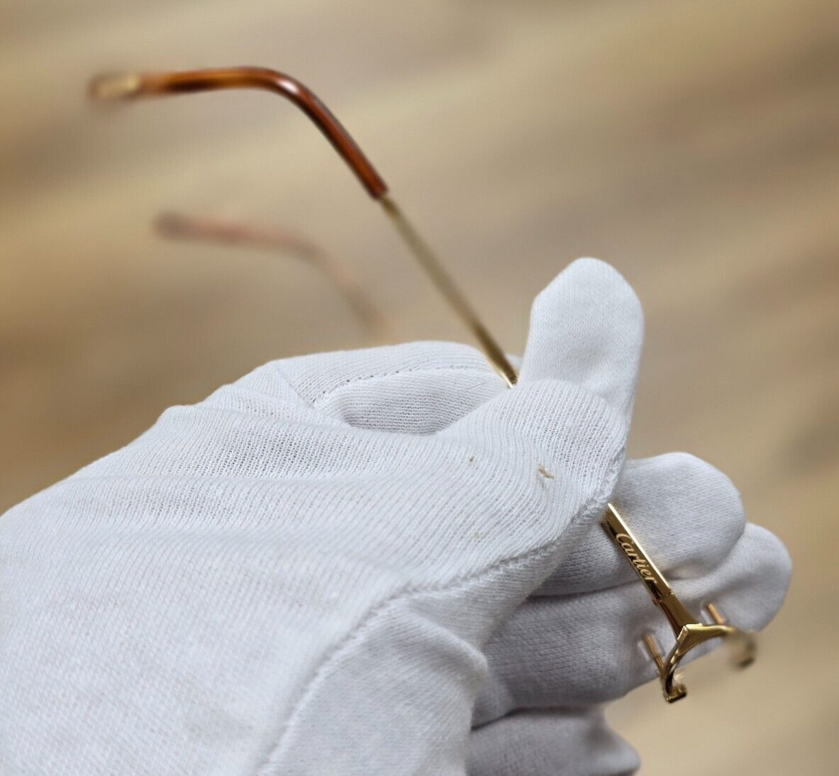 CARTIER CARTIER RECTANGULAR RIMLESS 53MM GOLD UNISEX EYEGLASSES CT0092O 001