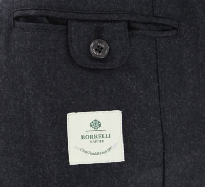 Pre-owned Luigi Borrelli $1600  Charcoal Gray Wool Solid Coat - (lb724171)