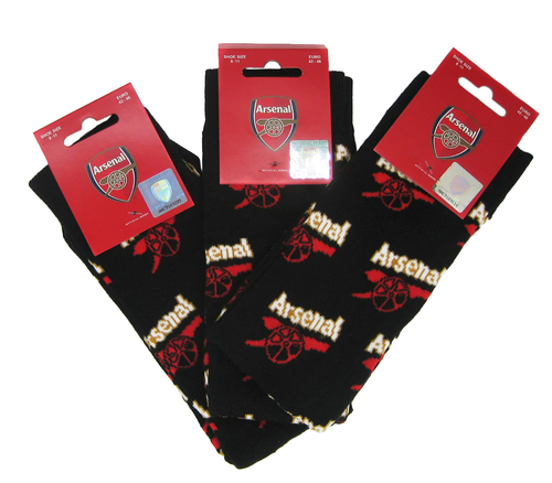 Arsenal FC 3 Pack All Over Print Adult Socks 8-11