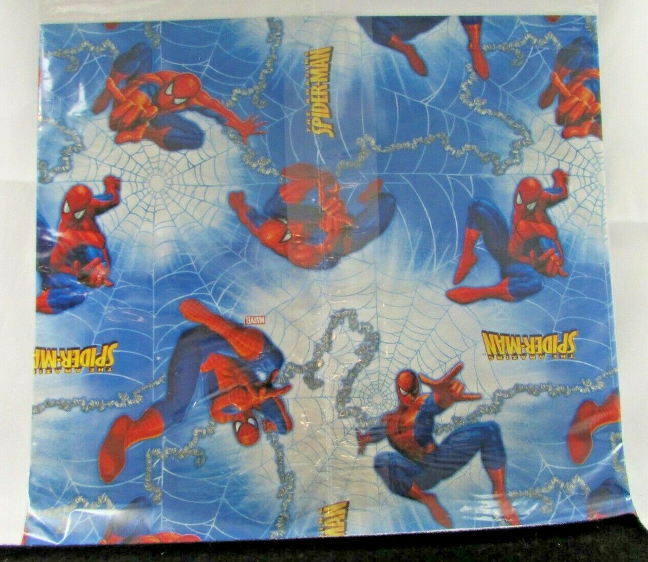 Vintage Marvel Blue SpiderMan Collectible Gift Wrap Paper, NEW