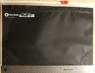 Lot of 50 - Child-Guard Push Pin Zipper Bag Black 8-1/2'' X 12'' X 3'' Document Sec