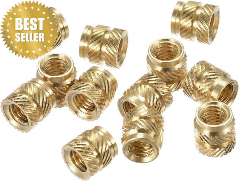 Knurled Insert Nut M4 X 6Mm L X 6Mm OD Female Thread Brass Embedding Nut 30 Pcs