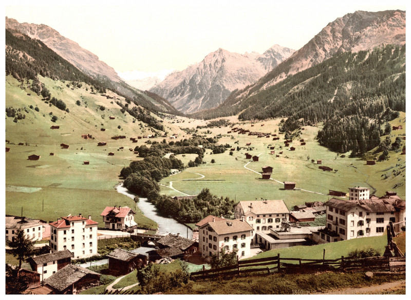 Suisse, PrÃ¤Ttigau, Klosters Mit Silvrettahorn Vintage Albumen Print, Photoch