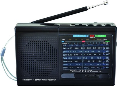 SuperSonic 9 Band Radio with Bluetooth - SC-1080BT (Black)