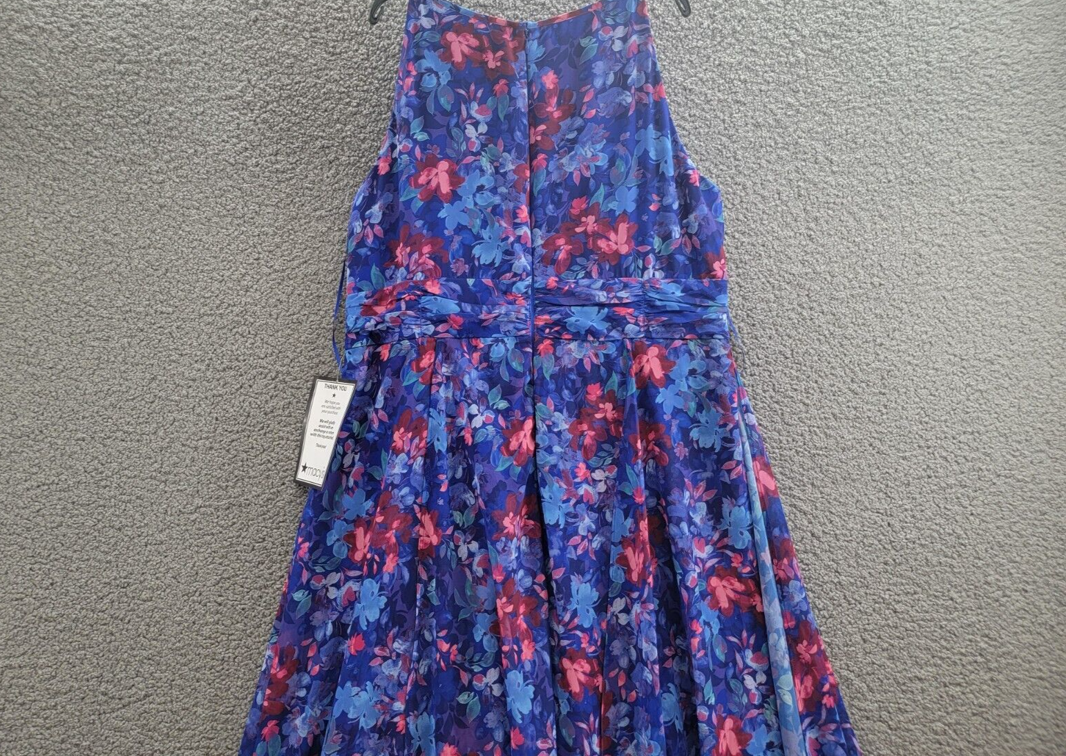 R & M Richards Plus Size Floral-Print Ruffled Maxi Dress Women's 16W Blue Multi - Picture 10 of 16