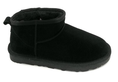 Funny Duck WD55-22 stivaletto camoscio nero fodera pelo fondo gomma