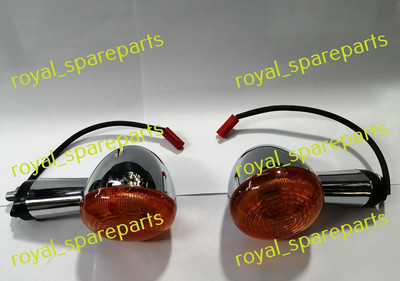 2X Rear Indicator Turn Signal Light Chrome Fit For Royal Enfield Meteor 350