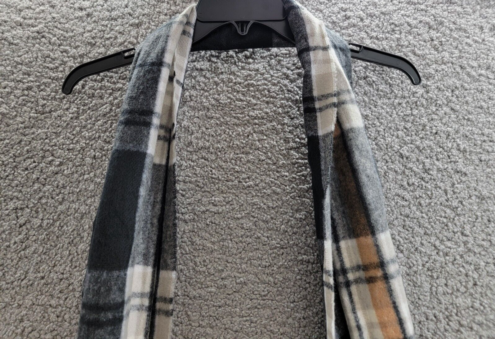 Style & Co. Soft Plaid Fringe-Trim Scarf Women's One Size Black Neutral - Picture 10 of 13