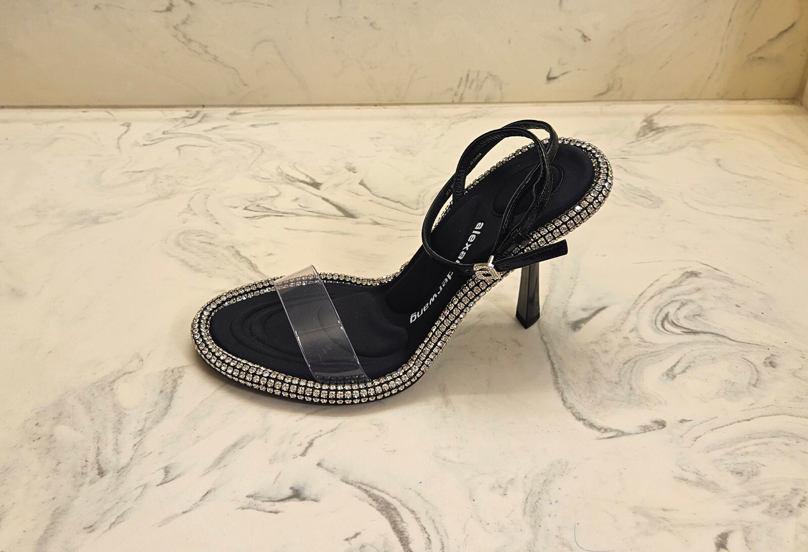 New! Alexander Wang 'Nima' Crystal Clear Strap Sandal Size 7