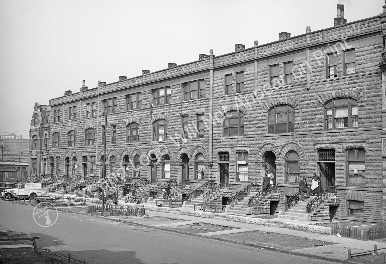 1941 Apartment Houses, Chicago, Illinois Vintage Old Photo 13" x 19" Reprint