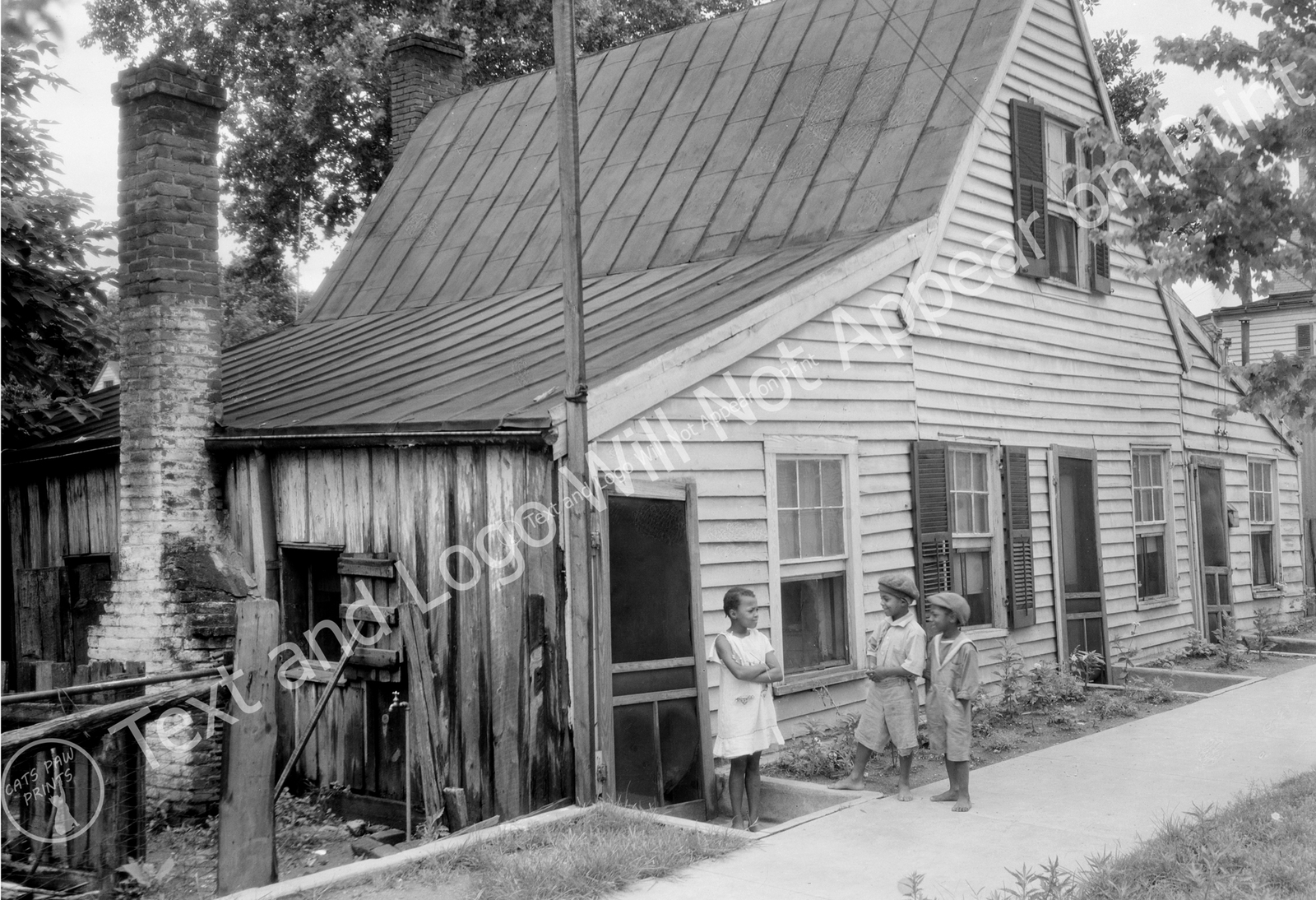 1929  Children, Fredericksburg, VA Old Photo 13" x 19" Reprint