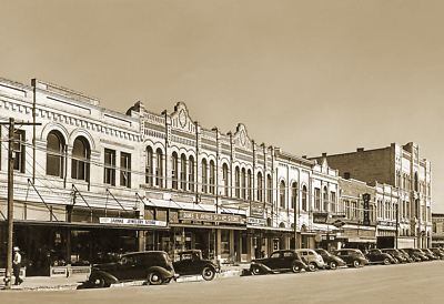 1939 Street Scene, Gonzales, Texas Old Photo 13" x 19" Reprint
