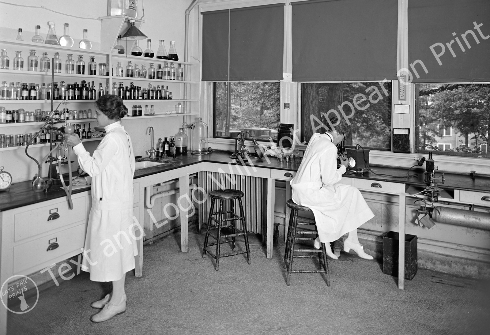 1920's Washington Sanitarium Lab, Takoma Park, MD Old Photo 13" x 19" Reprint