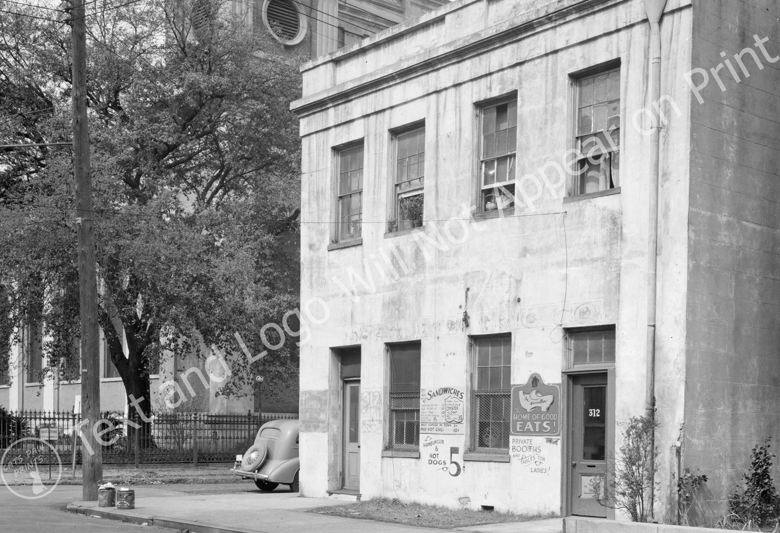 1942 The Wooden Shoe Restaurant, Mobile, Alabama Old Photo 13" x 19" Reprint